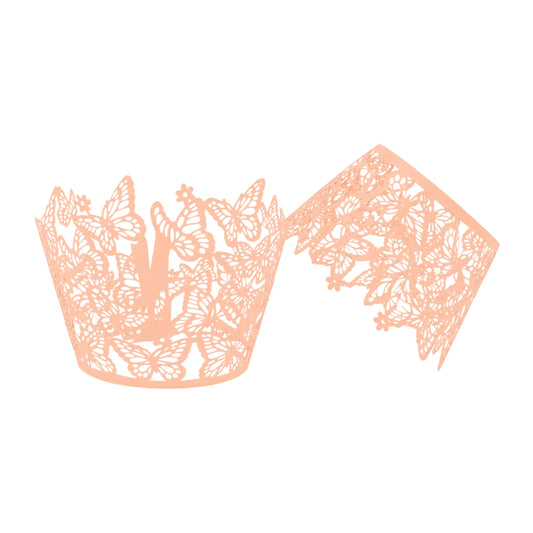 Pink Butterfly Cake Wraps Cake Decorating Tools - Pack of 12 - Gateau Art
