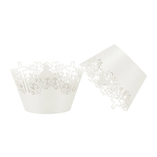White Cross Cake Wraps - Cake Decorating Tools (12 Pack) - Iconic Cake Art