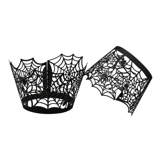 Spider Web Cupcake Wraps - Cake Decorating Tools - Pack of 12 - Iconic Cake Art