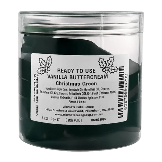 Green Vanilla Christmas Ready to Use Buttercream 500g - Iconic Cake Art