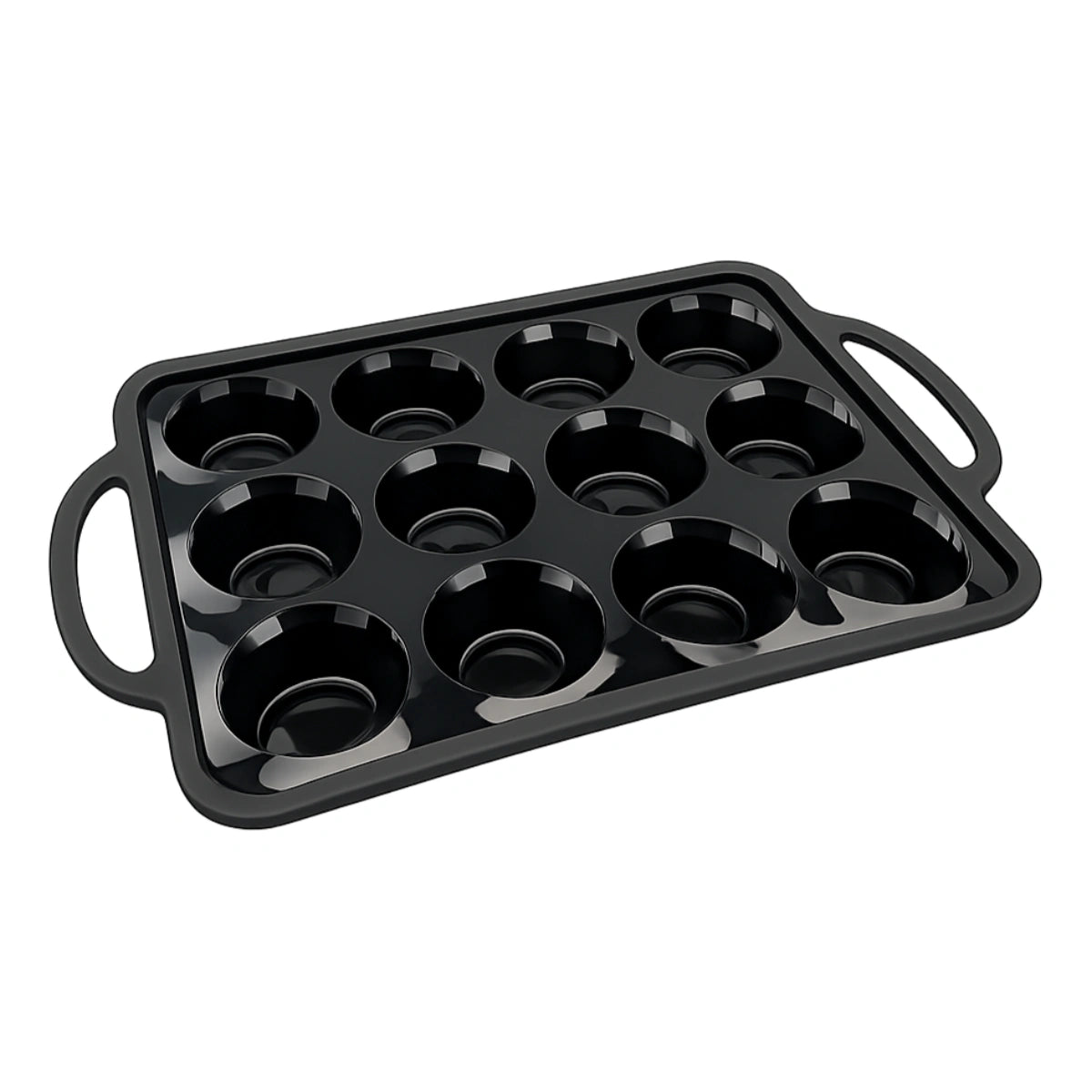12cups Cupcake Pan - Premium Silicon - Sturdy Handle - Gateau Art