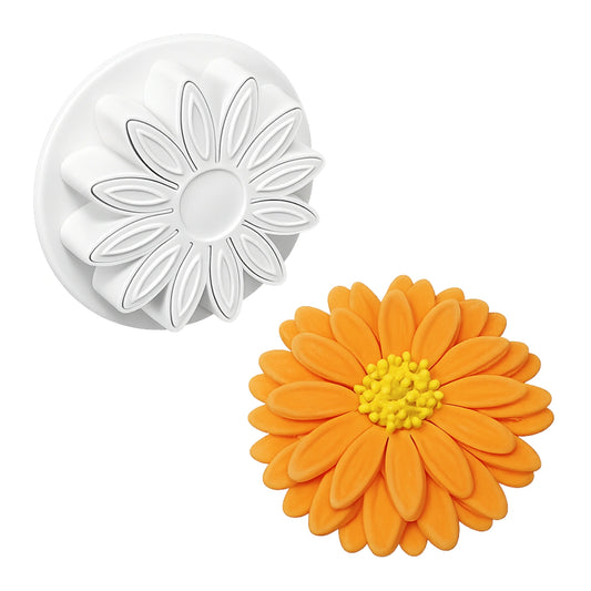 ( 1.8 Inch) Small Veined Sunflower Daisy Gerbera Floral Plunger Cutters 44mm - PME