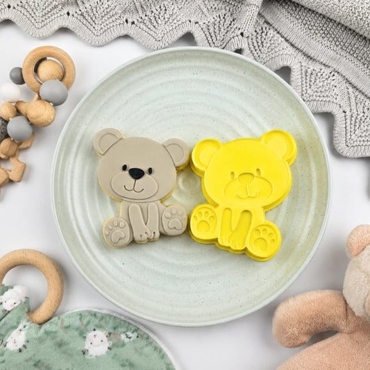 Teddy Bear Cutter and Debosser Set - Custom Cookie Cutters