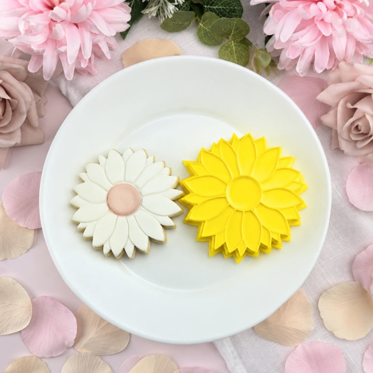 Sunflower Embosser and Cutter Set - Custom Cookie Cutters