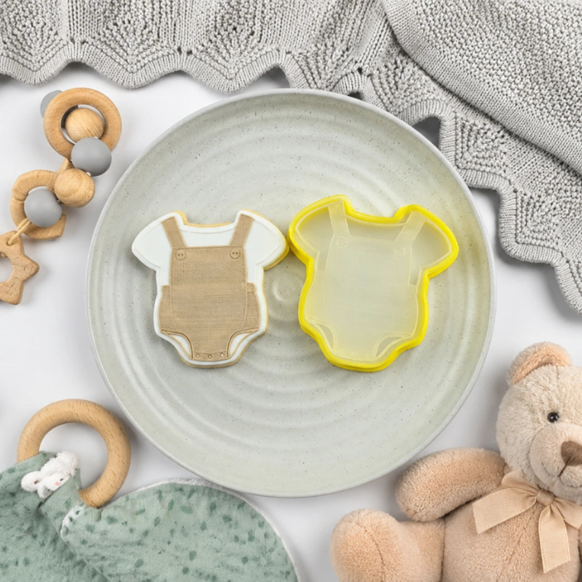 Baby Overalls Romper Debosser and Cutter Set - Custom Cookie Cutters
