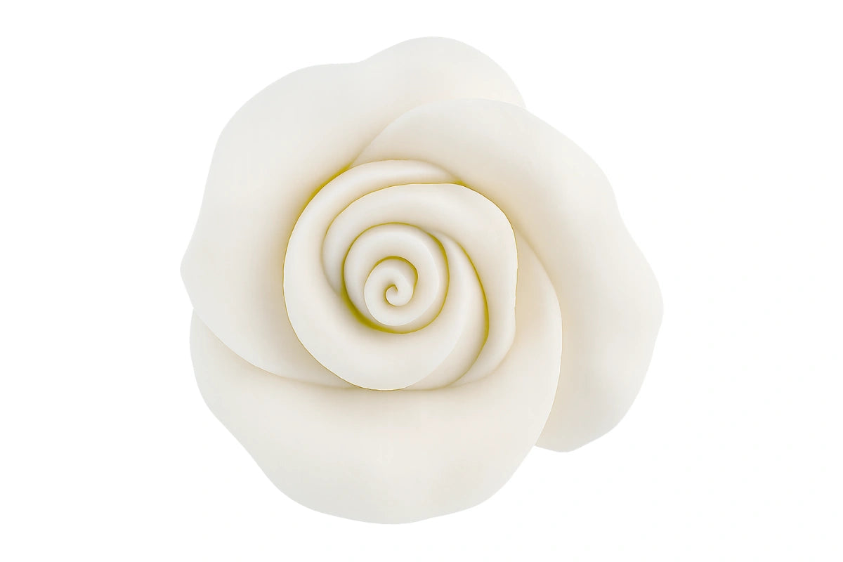 White Single Tea Rose 3cm - Sweet Sugar Flowers