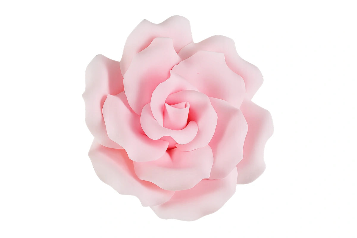 Pink Single Curled Rose Large - Sweet Sugar Flowers