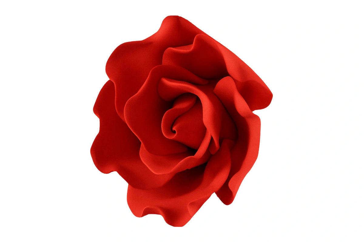 Red Single Damask Rose Small - Sweet Sugar Flowers