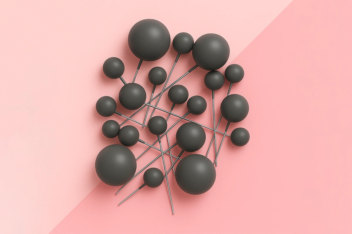 Grey Slate Matte Ball Toppers (20 Pack) - Iconic Cake Art