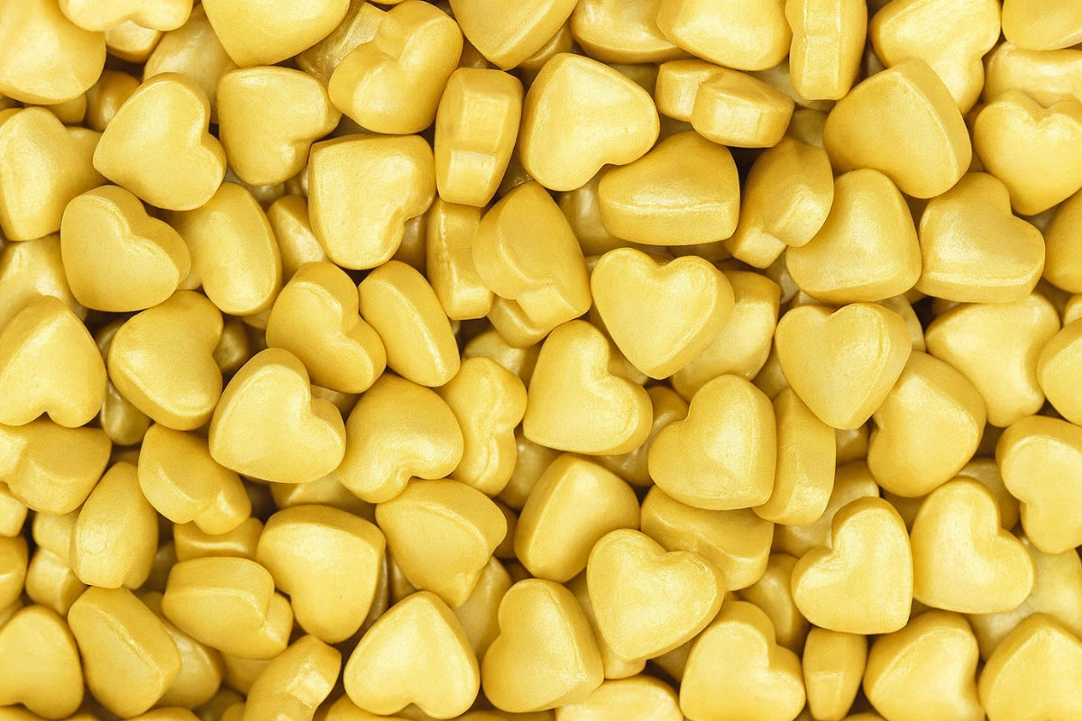 Gold Sweet Hearts 1kg - Iconic Sprinkles