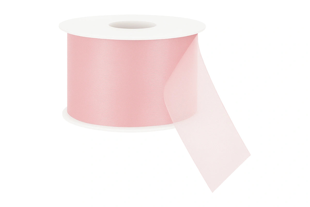 Pink Light Organza Ribbon - Sold Per Meter 50mm - My Dream Cake