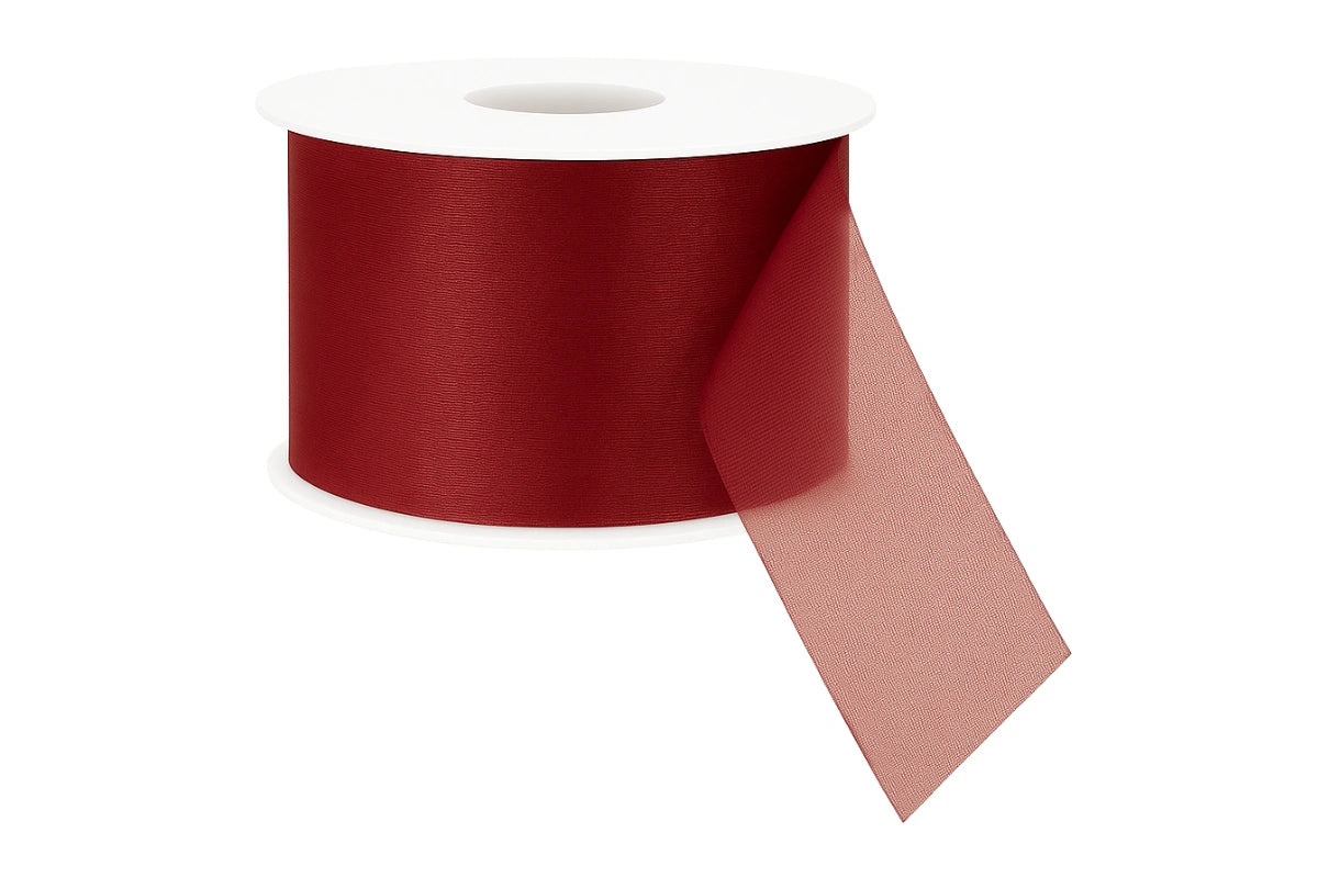 Red Organza Ribbon - Sold Per Meter 50mm - My Dream Cake