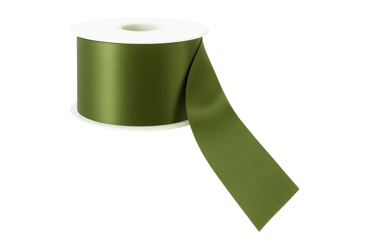Olive Satin Ribbon Double Sided 38mm - My Dream Cake