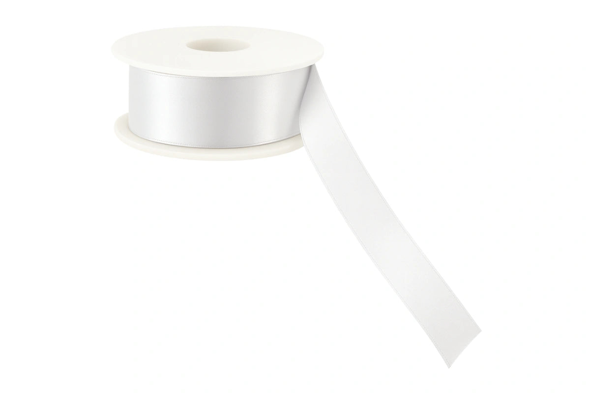 White Satin Ribbon Double Sided 10mm