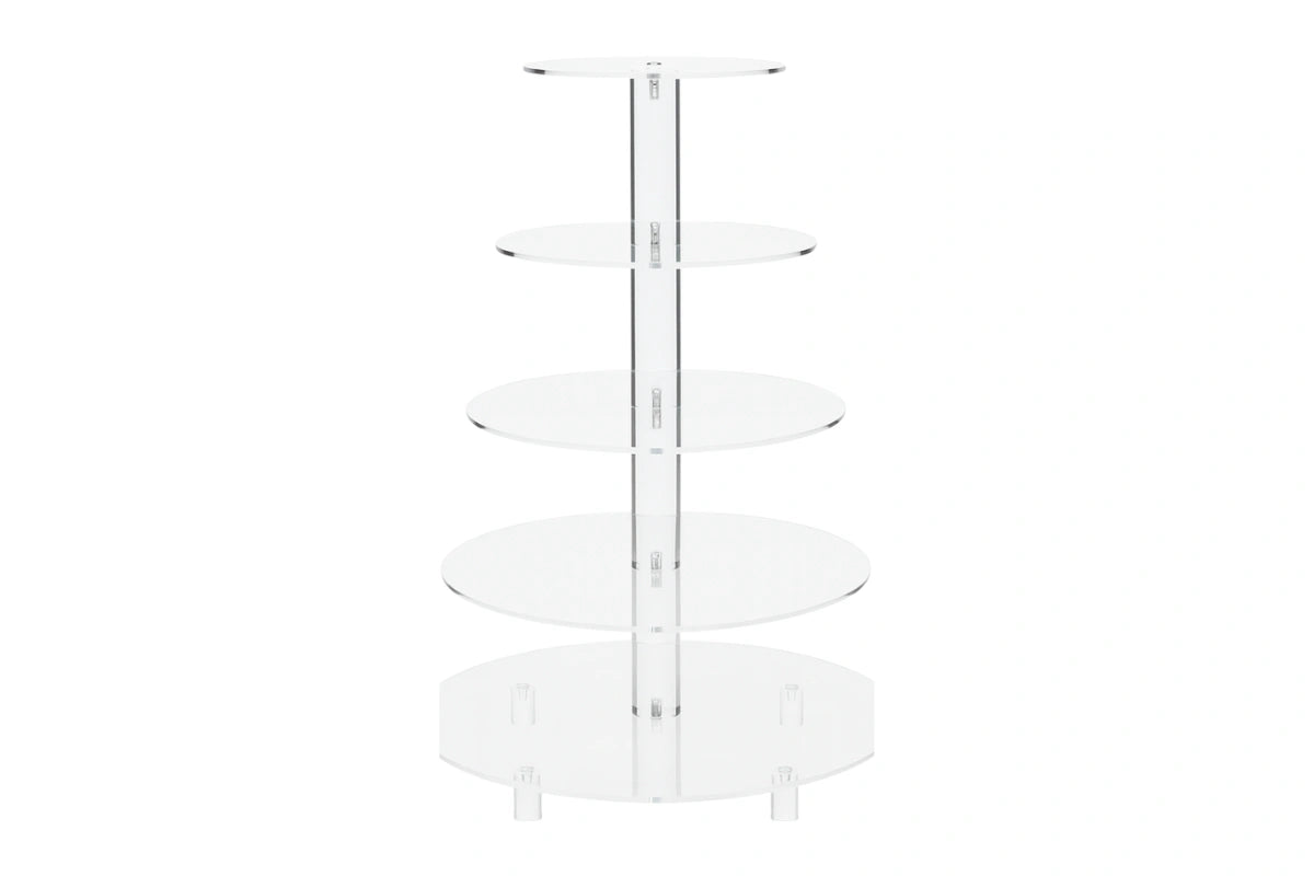 5 Tier Round Thick Cake Stand - Cupcake 4mm - Gateau Art
