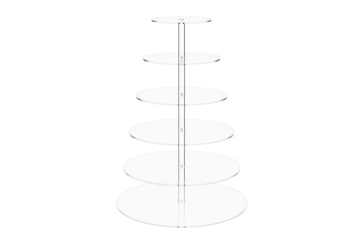 6 Tier Round Thick Cake Stand - Cupcake 4mm - Gateau Art