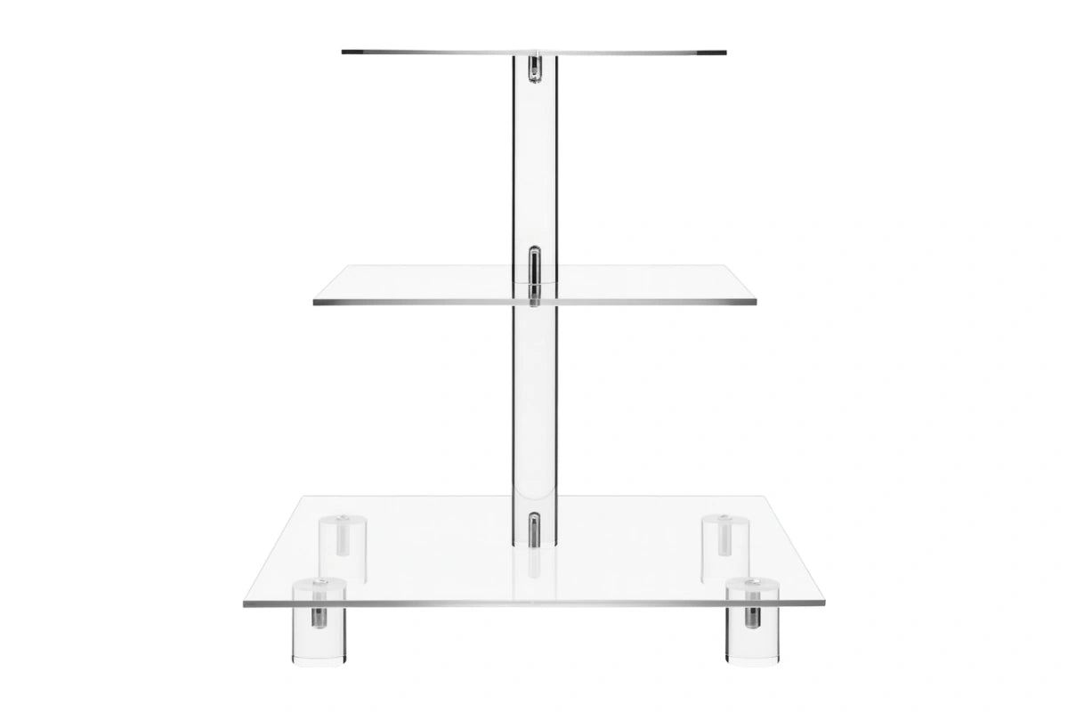 3 Tier Square Thick Cake Stand - Cupcake 4mm - Gateau Art
