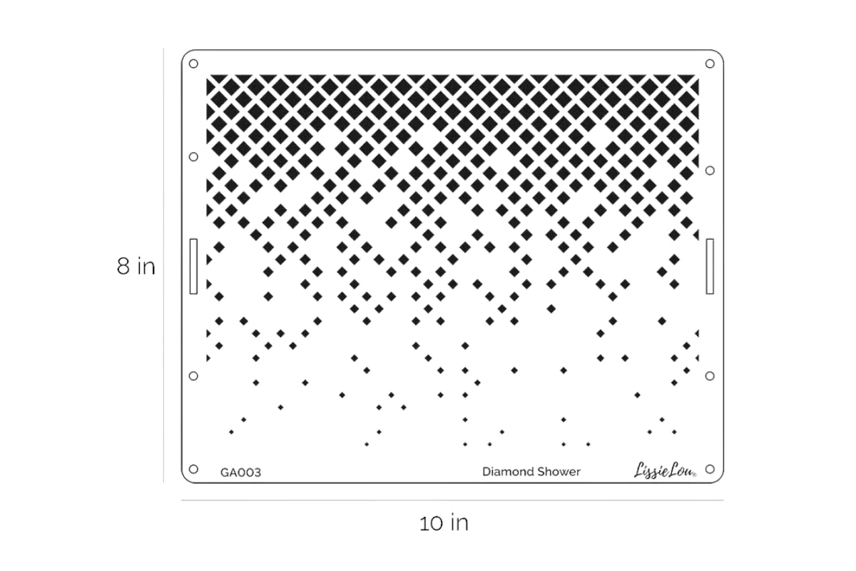 Cake Stencil - Full Size Design - LISSIE LOU STENCILS - Diamond Shower