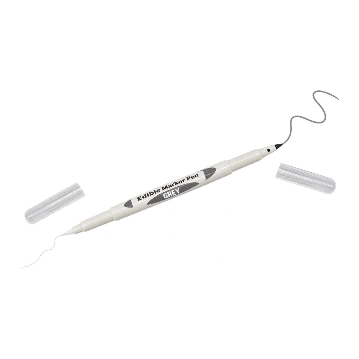 Grey Edible Marker Pen Double Sided (1 Pack) - Tasty Images