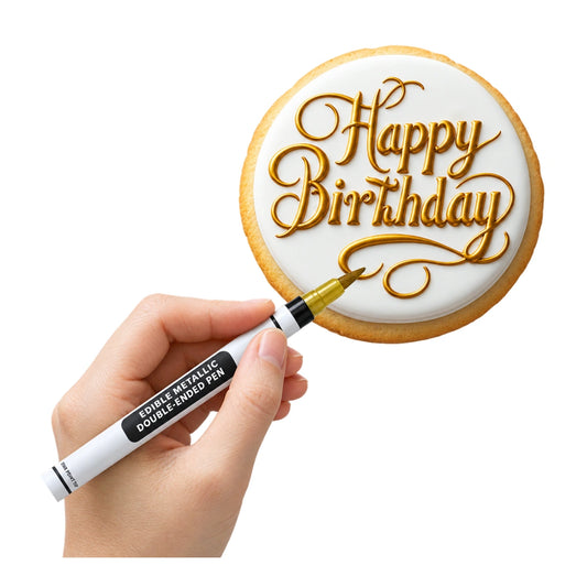 Gold Edible Metallic Double Ended Pen - Iconic Cake Art