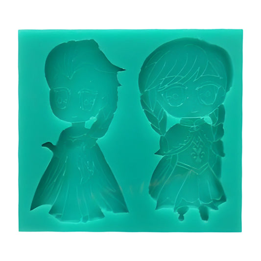 Frozen Character - Elsa & Anna Silicone Mould - 8 X 4 cm
