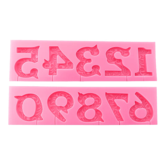 Large Filigree Fancy Number / Numerals Silicone Mould / Mold