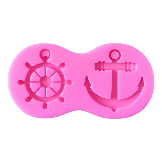 Anchor & Wheel - Silicone Fondant Gumpaste Mould - Mold - 1 Pc