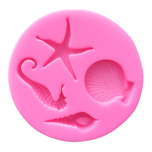 Sea Life & Sea Shell -Sugarcraft Pink Silicone Mould