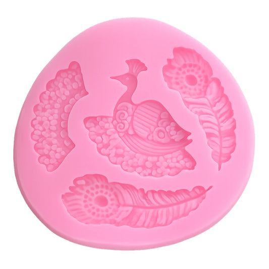 Feathers Peacock Silicone Mould: Single