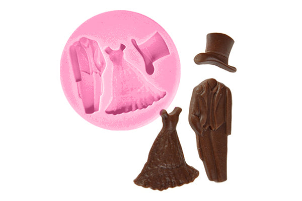 Bride Groom Dress Set - Silicone Mould - Iconic Cake Art