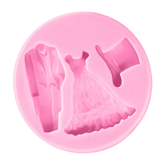 Bride Groom Dress Set - Pink Silicone Mould