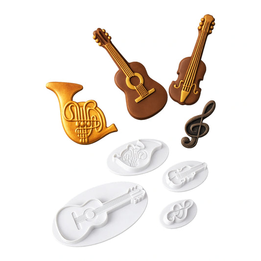 Musical Instruments Plunger Cutters (4 Pack) - Iconic Cake Art