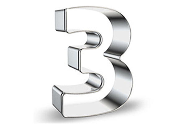 Number 3 Cookie Cutter 3 Inch High - Iconic Cake Art