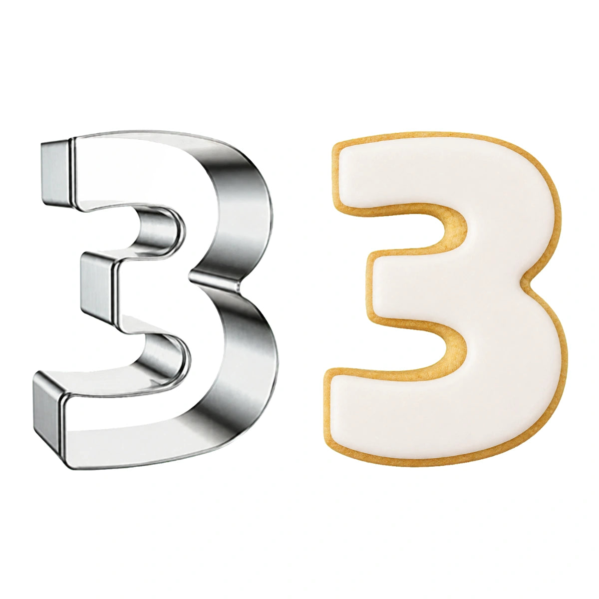 Number 3 Cookie Cutter 3 Inch High - Iconic Cake Art