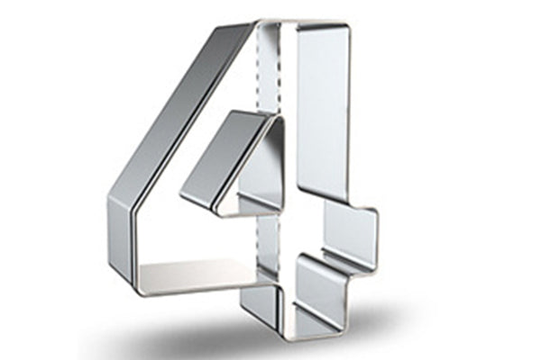 Number 4 Cookie Cutter 3 Inch High - Iconic Cake Art