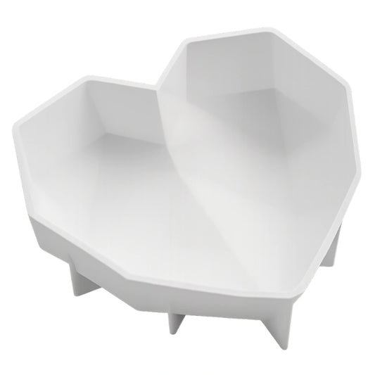 Single Cavity 3D Geometric Diamond Heart Silicone Cake Mould - Iconic Cake Art