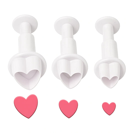 Heart Shape Plunger Cutter Set Of 3