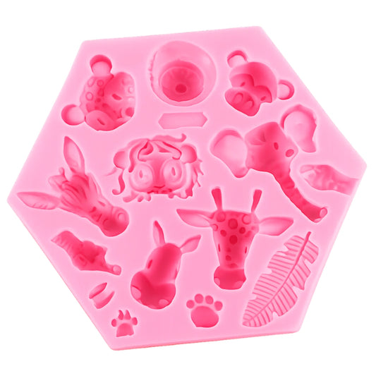 Jungle Animal Faces Silicone Mold - Animal Mould