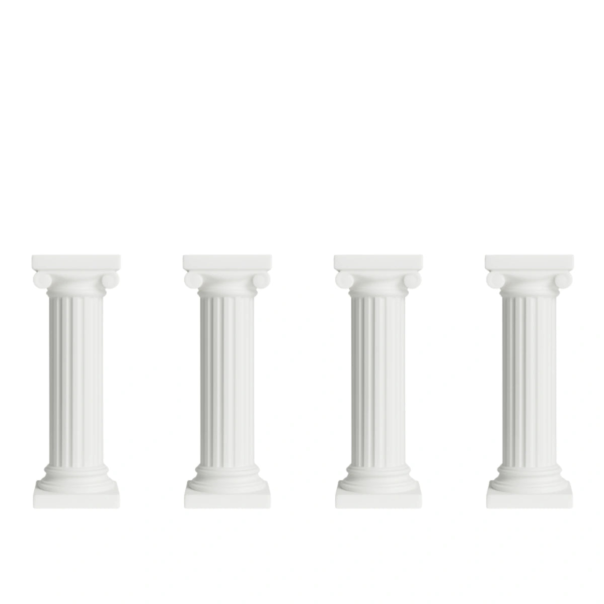 White Cake Pillar - Grecian Style 5 Inch (4 Pack) - Gateau Art