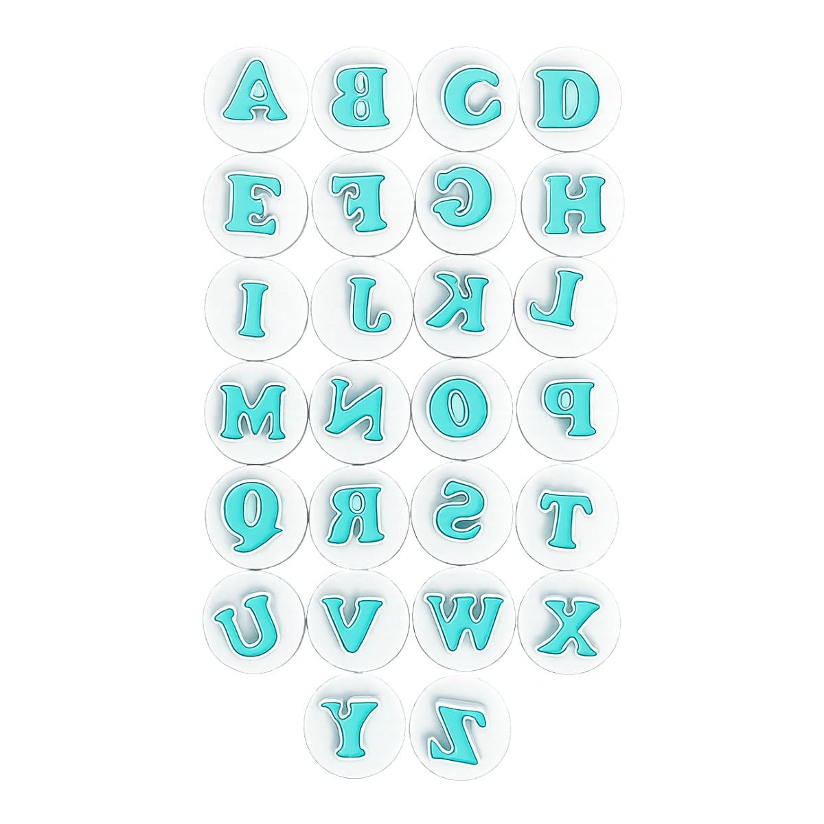 Mini Upper Case Alphabet Simply Push Plunger Cutters (26 Pack) - Iconic Cake Art