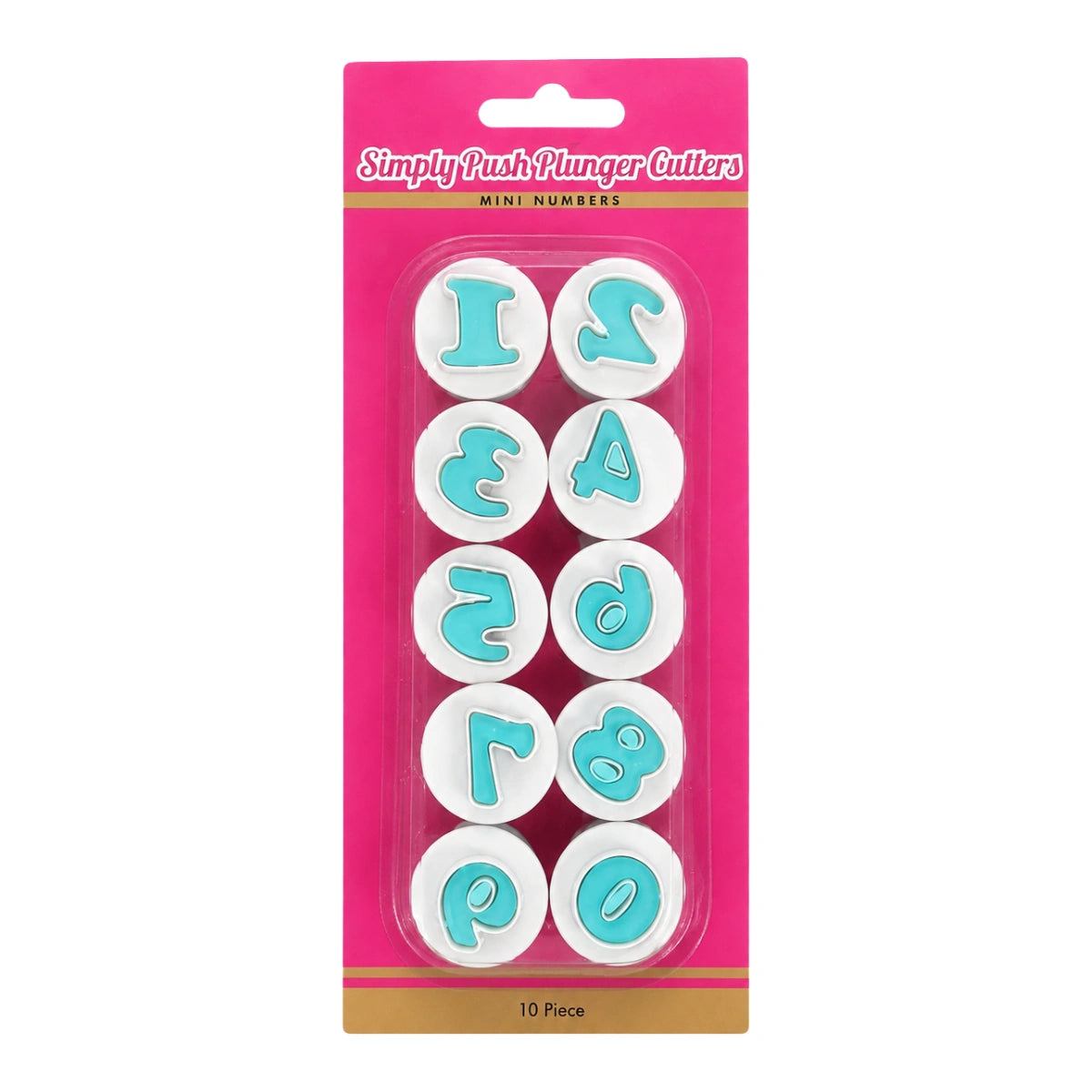Mini Number Simply Push Plunger Cutters (10 Pack) - Iconic Cake Art