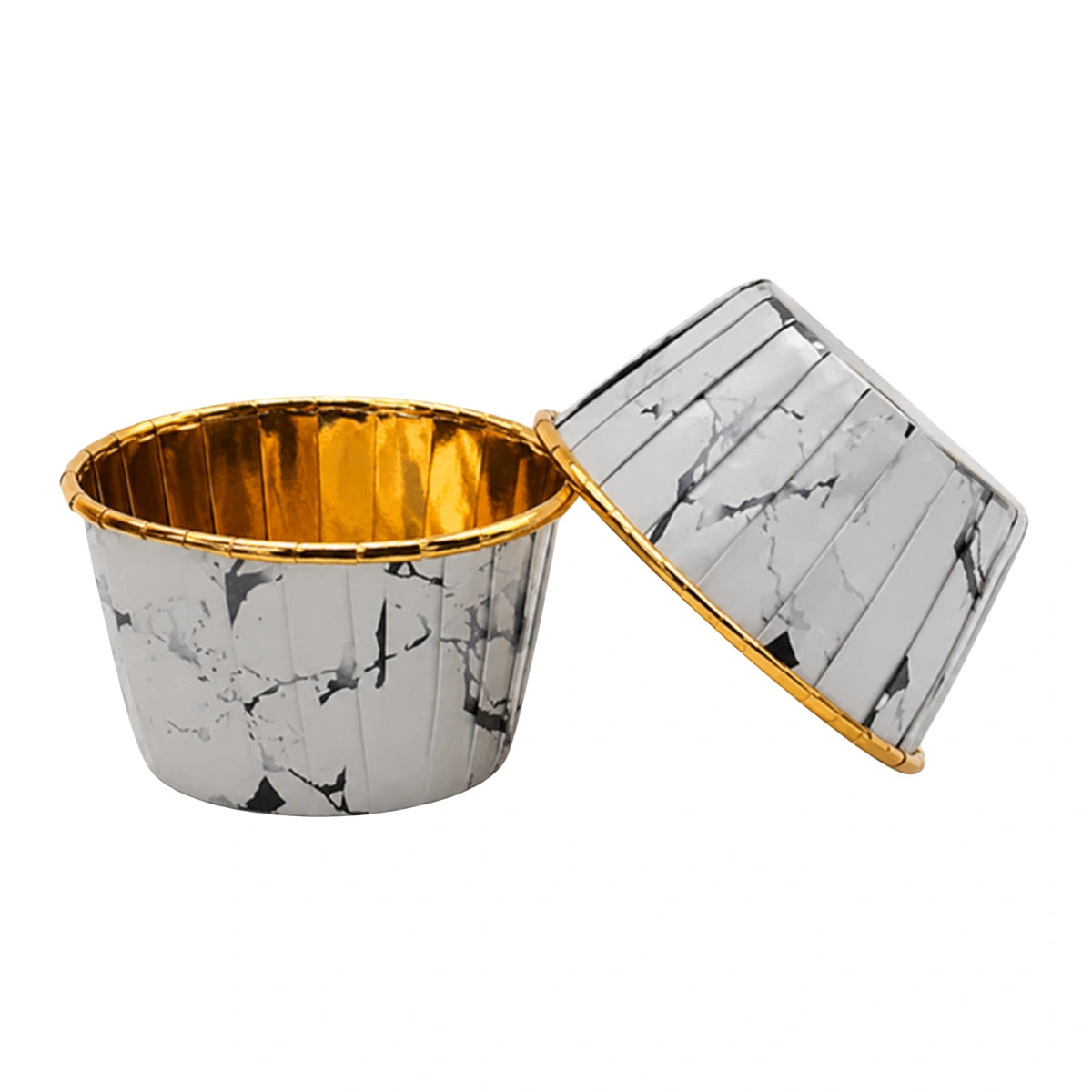 Silver Marble - Metallic Cupcake Liners - 50Pcs