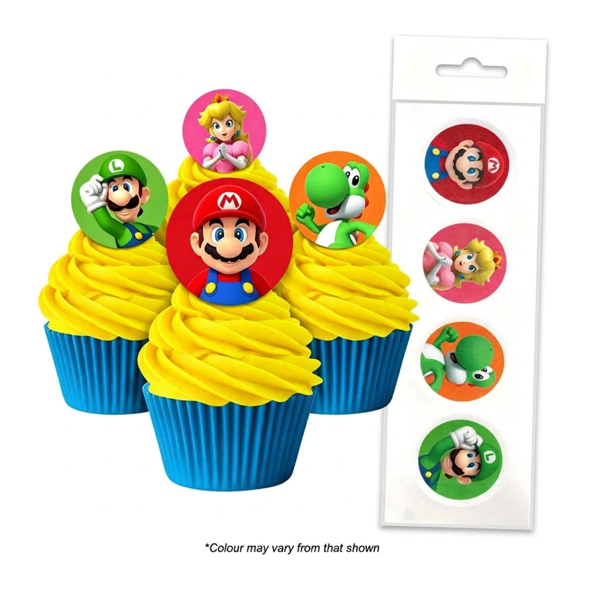 Super Mario Bros Edible Wafer Cupcake Toppers (16 Pack) - BSC