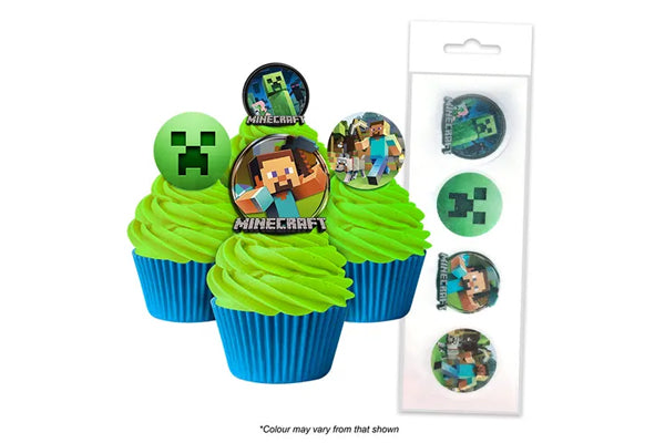 Minecraft Edible Wafer Cupcake Toppers (16 Pack) - BSC