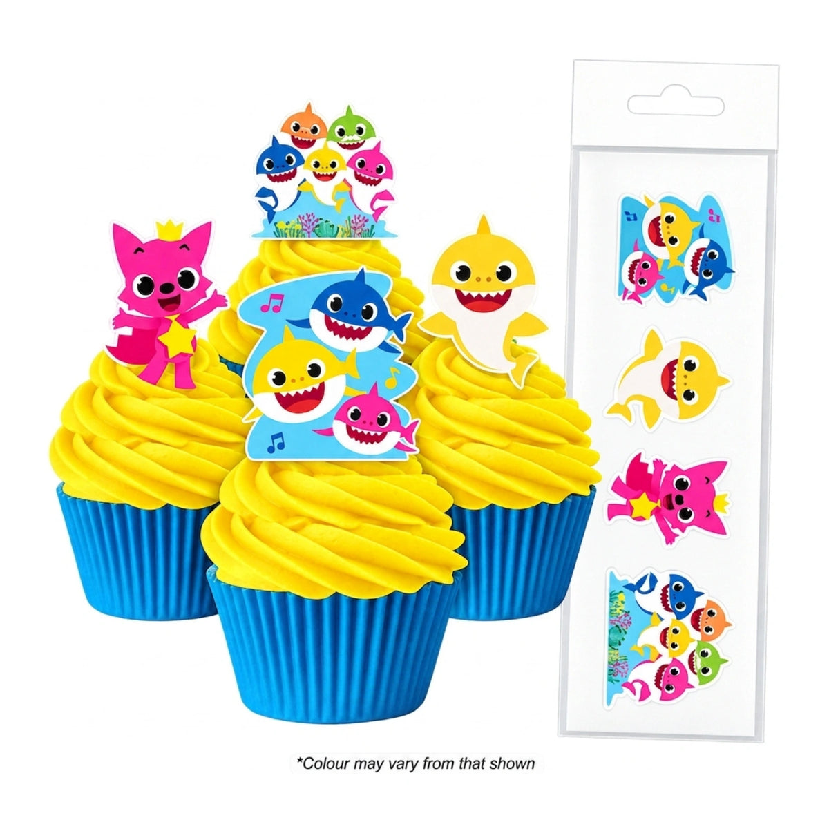 Baby Shark Edible Wafer Cupcake Toppers (16 Pack) - BSC