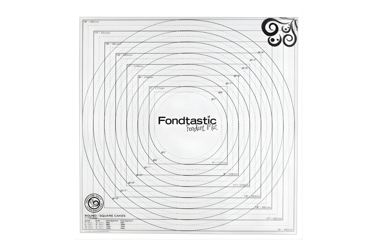 50cm x 50cm Fondant Mat Set 2 pcs Set - FONDTASTIC