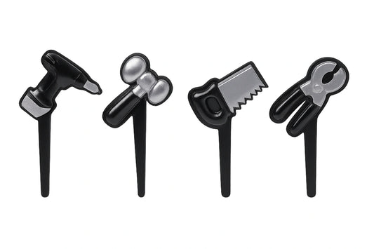 Metallic Tools Cupcake Picks (8 Pack) - Bakery Crafts