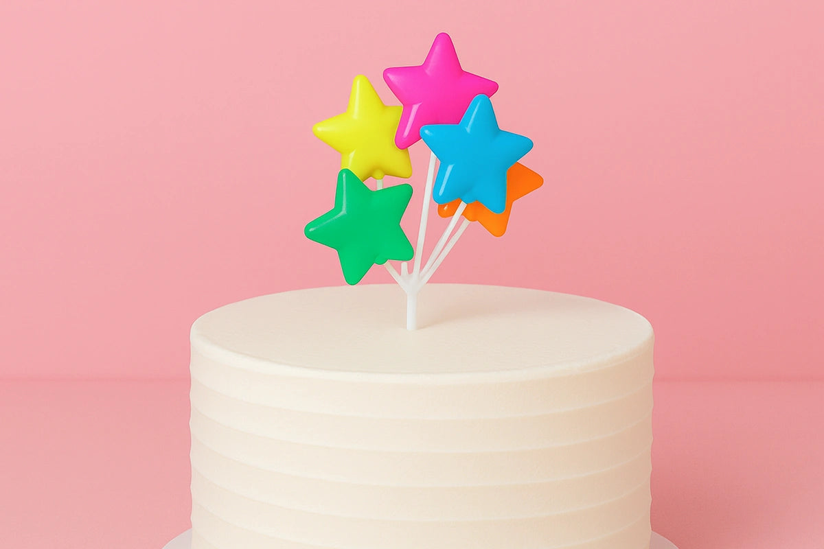 Bright Star Shaped Balloon Cluster - Bakery Crafts
