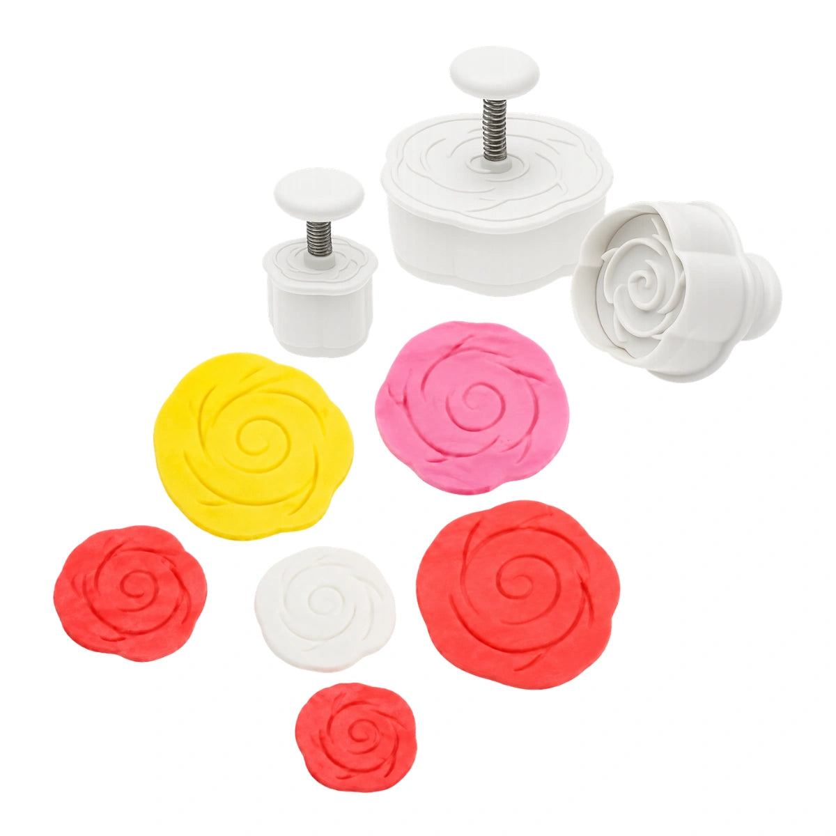 3 Rose Sugar Paste Plunger Cutter Set - Ateco