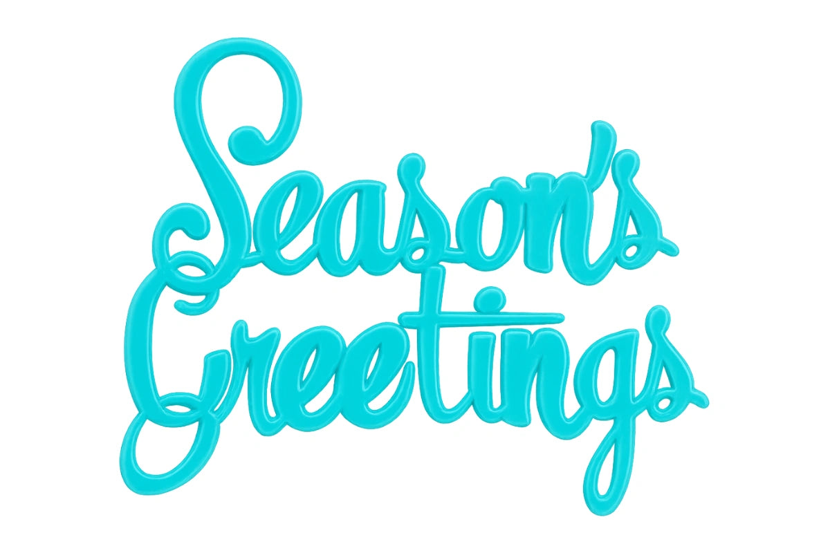 Turquoise Holiday Messages Layon - Bakery Crafts